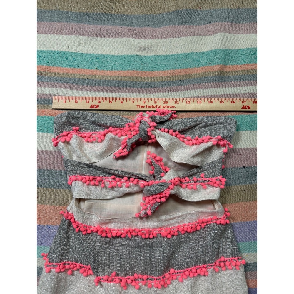 Tularosa‎ Pom Trim Strapless Mini Dress Size S - Picture 3 of 7